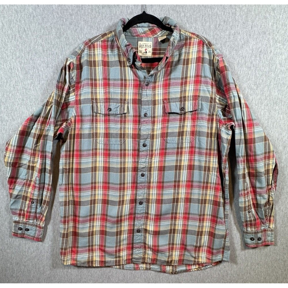 Red Head Brand Co. Men's XL Plaid Flannel Button Down Long Sleeve Casual Shirt
